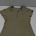 EasyGala Womens Cotton Short Sleeve Shirts V Neck Henley Tops Fitted Basic Going Out Tshirts Summer Fashion Outfits 2026 Army Green, Medium