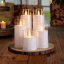 Homemory Realistic Flickering Battery Operated Candles, LED Fake Electric Candle with Remote Control and Timer, Flameless Candles for Home, Christmas Decoration, White, Set of 5