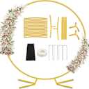 6.6FT Round Balloon Arch Stand Kit,Metal Circle Arch Backdrop Stand for Parties, Gold Wedding Arches Frame with Base for Ceremony Anniversary Birthday Baby Shower Gender Reveal Party Decoration