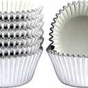 2 x Foil Cupcake Liners Baking Cups Paper Standard Silver, 200 Pack