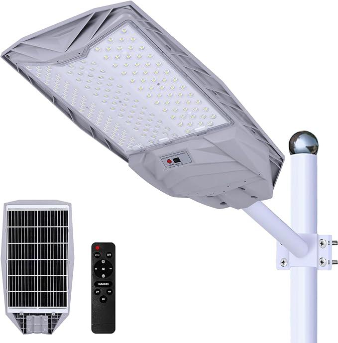 8000W Solar Street Light 6500K 800000LM – Auto On/Off Dusk to Dawn Solar Street Light, IP65 Waterproof, Motion Sensor for Outdoor Security, Suitable for Parking Lots, Backyards