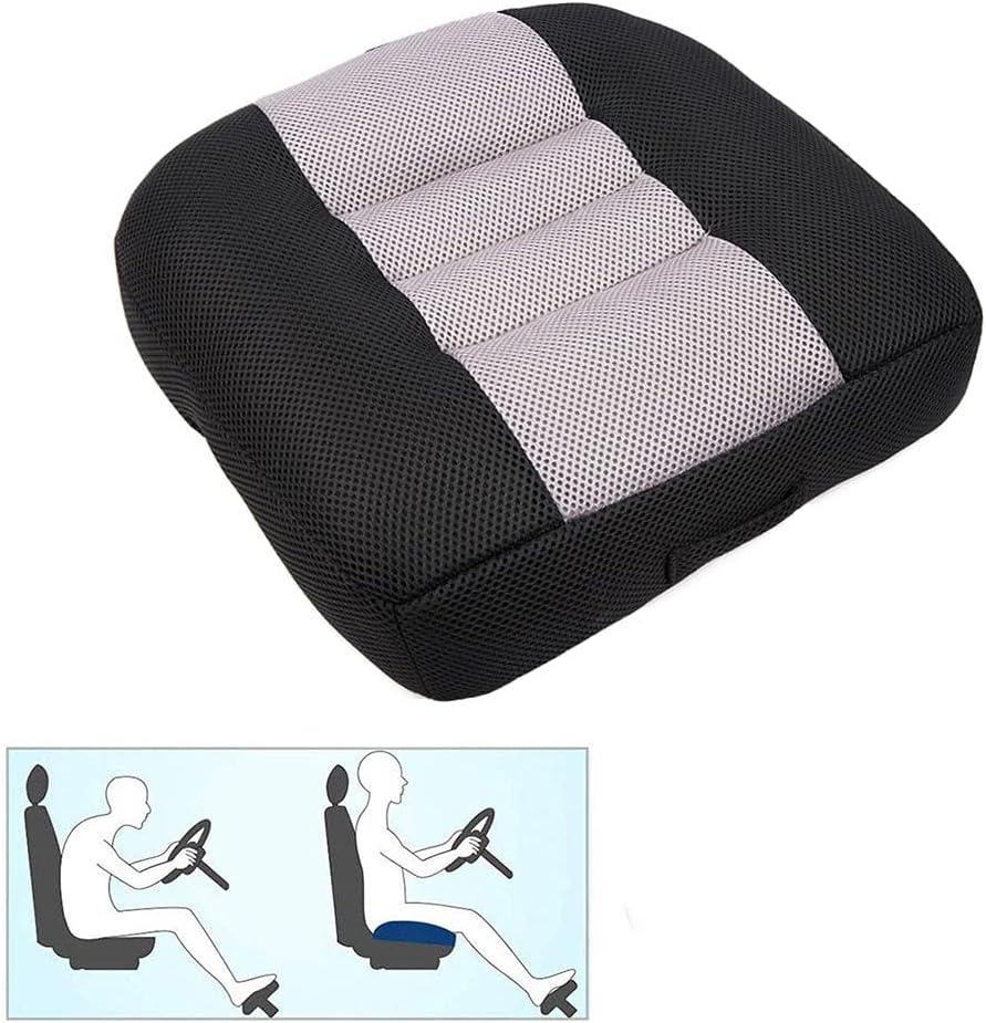 Car Booster Seat Cushion Heightening Height Boost Mat, Breathable Mesh Portable Car Seat Pad Angle Lift Seat for Car, Office,Home (Black)