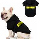 EXPAWLORER Security Dog Hoodie Puppy Sweater - Dog Sweatshirt Soft Fleece Lined Pet Clothes, Cold Weather Hooded Jacket Coat Keep Warm for Small Medium Large Dogs Cat, X-Small (Black)