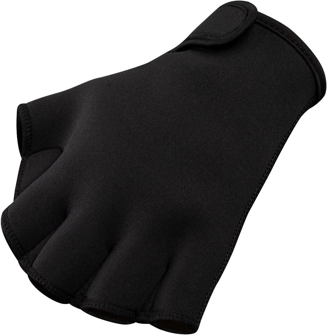 FitsT4 Sports Aqua Gloves Webbed Paddle Swim Gloves Fitness Water Aerobics (Large, Black)