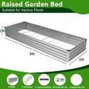 2PCS 9x3x1ft Galvanized Raised Garden Bed,Outdoor Planter Box Metal Patio Kit Planting Bed for Vegetables Flowers Herb,Silver