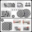 150PCS Race Car Birthday Party Decorations - Black and White Checkered Plates and Napkins for 50 Guests, Disposable Tableware Supplies for Birthdays, Game Day, and Racing-Themed Parties