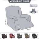 ANARACHON Leather Look Recliner Chair Covers, 4-Pieces Stretch Recliner Cover, Soft Reclining Chair Slipcover, Washable Furniture Protector for Lazy Boy Recliner (1 Seater, Brown)