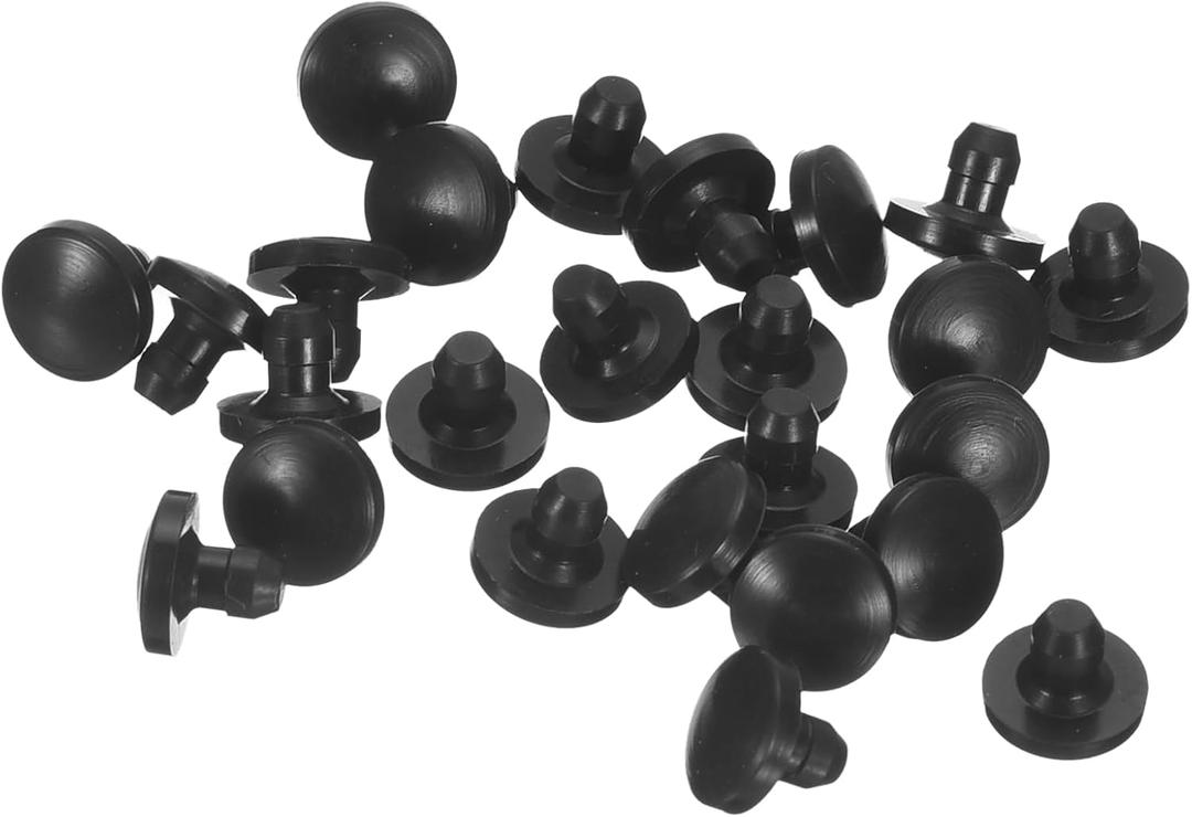 uxcell 25Pcs Silicone Plugs, Rubber Round Snap in Locking Hole Plugs for 2.5-3mm Hole, Hole Stoppers Waterproof Hole Plug for Metal Tube, Furniture End Caps Inserts, Black