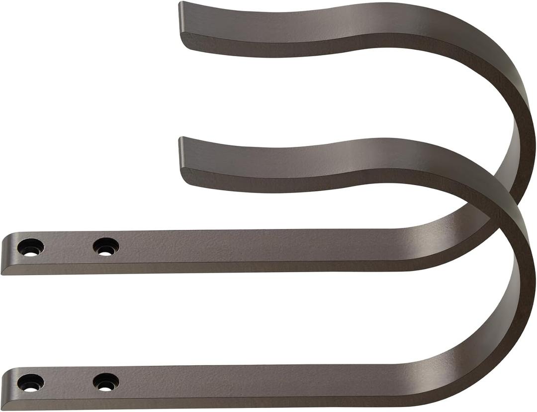 Dark Bronze Curtain Drapery Holdbacks,2Pcs Solid Aluminum U Shaped Wall Mounted Curtain Tiebacks