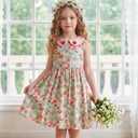 Little Bitty Strawberry Dresses Toddler Girls Cotton Sleeveless Casual Beach Summer Sundress Swing Princess Dress Pink 6T