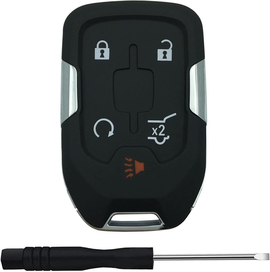 Replacement Keyless Entry Remote Key Fob Shell Case for GMC Acadia Terrain Yukon Chevy Suburban Tahoe Car Key Fob Cover (5 Button-B)