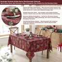 Newbridge Christmas Red Spruce Plaid 60 x 120 Inch Rectangle Fabric Tablecloth  Holly, Pinecones & Evergreen Winter Print, Soil Resistant No-Iron Holiday Dining Table Cover