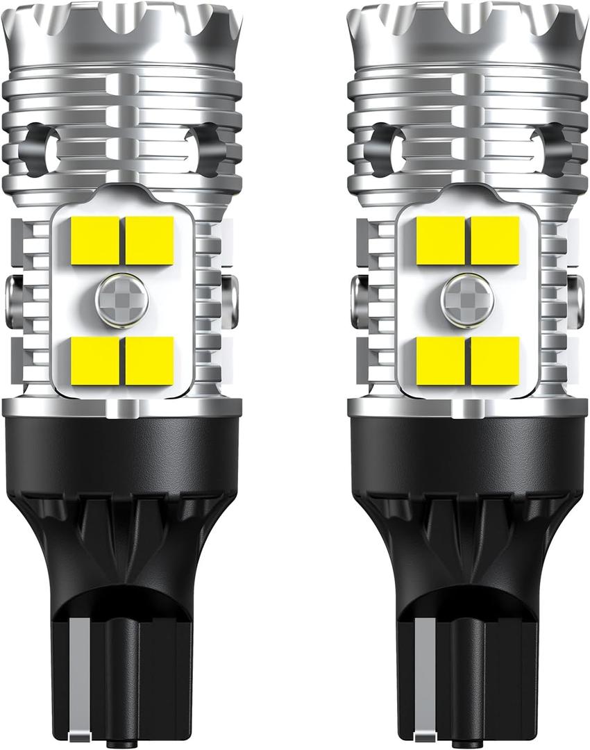 LASFIT 921 LED Bulb Reverse Lights, 912 T15 Back Up Light CANBUS Error Free W16W 906 Reversing Bulb 904 916 6000K Xenon White New Upgrade Design, Plug and Play (Pack of 2)