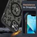 ZIYE Magnetic Case for iPhone 15 Plus 6.7 Inch [Compatible with MagSafe] Hard PC and Soft TPU Case with Black Bow Butterflies Anti-Scratch Shockproof Protection Phone Cover for Women - Black