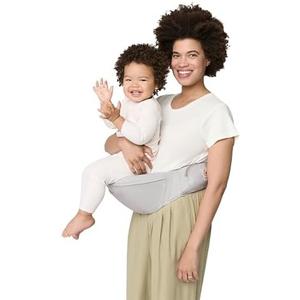 Ergobaby Lift Ergonomic Baby Hip Seat Carrier with Storage, Comfortable Wide Waistbelt and Lumbar Support (17lbs - 45lbs) - Anti-slip Toddler Carrier - Pearl Grey