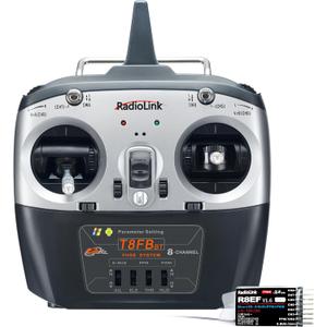 Radiolink T8FB 8 Channels 2.4GHz RC Remote Transmitter and R8EF Receiver APP Parameter Setup Dual Stick Controller for RC Airplane Aircraft Boat Car and More (Mode 2)