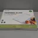 Tempered Glass Cutting Board Set, Large 12x16 Glass Cutting Board for Kitchen with 4 Non-Slip Feet, Heat & Shatter Resistant, Dishwasher Safe, Includes Bonus Sponge & Cloth, Perfect Kitchen Gift-Clear