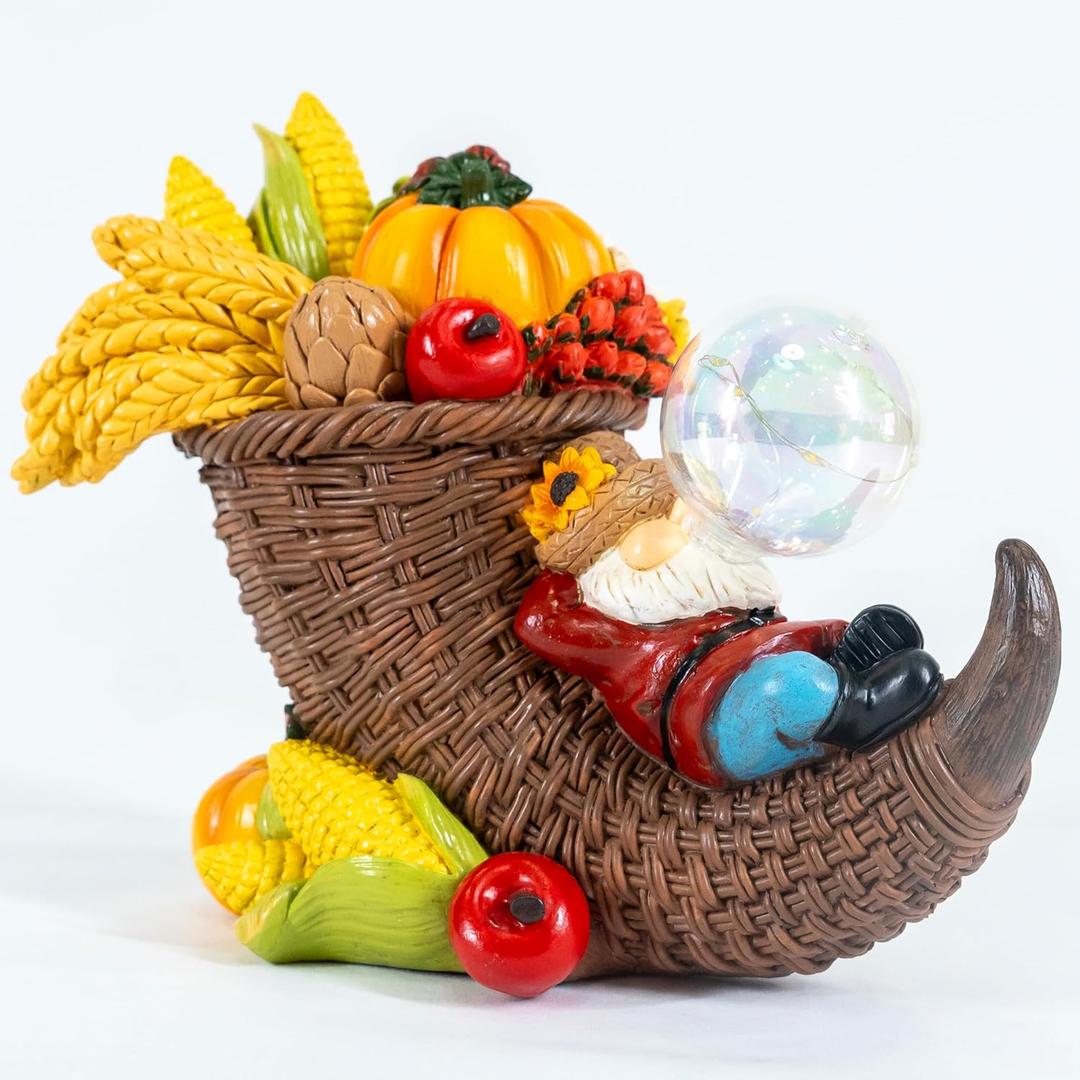 Fall Gnomes Indoor Thanksgiving Gnomes Decorations Tabletop Cornucopia for Fall Gnome Decorations for Home Themed Dream of Harvest Pumpkin Gnome Figurines Autumn Gifts Thanksgiving Home Decor Indoor