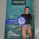 Depend Fresh Protection Adult Diapers, Incontinence Underwear for Men, Disposable, Maximum, Small/Medium, Grey, 32 Count