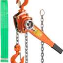 VEVOR Manual Lever Chain Hoist, 1.5Ton 3300lbs Capacity Ratchet Puller w/ 20FT Max. Lifting Height, Come Along 2 Heavy Duty Steel Hooks, Manual Handling Tool Cargo Moving in Construction, Warehouse