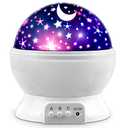 MOKOQI Star Projector Night Lights for Kids, Fun Gifts for 1-4-6-14 Year Old Girl and Boy, Projection Lamp for Kids Bedroom Ceiling, Stars and Moon for Child Asleep Peacefully (White)