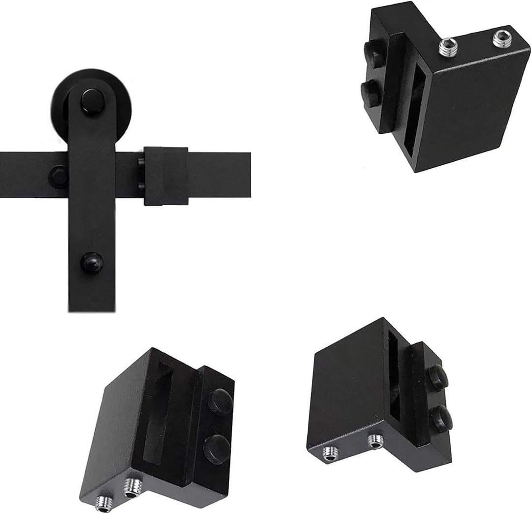 DonYoung 2PCS Sliding Barn Door Stopper, Flat Track Hardware Accessories (Fit for Track: Width: 1-7/16 in-1-5/8 in, Thickness: 1/4 in)