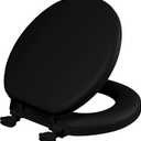 Mayfair Economy Soft Cushion Padded Toilet Seat, Round, black