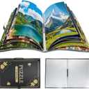 1000 Pcs Puzzle Storage Portfolio Folder with 20 Acid- Free Pockets, Large Capacity Puzzle Organizer, Portable, Dustproof and Protective Accessory for Jigsaw Enthusiasts (Golden)