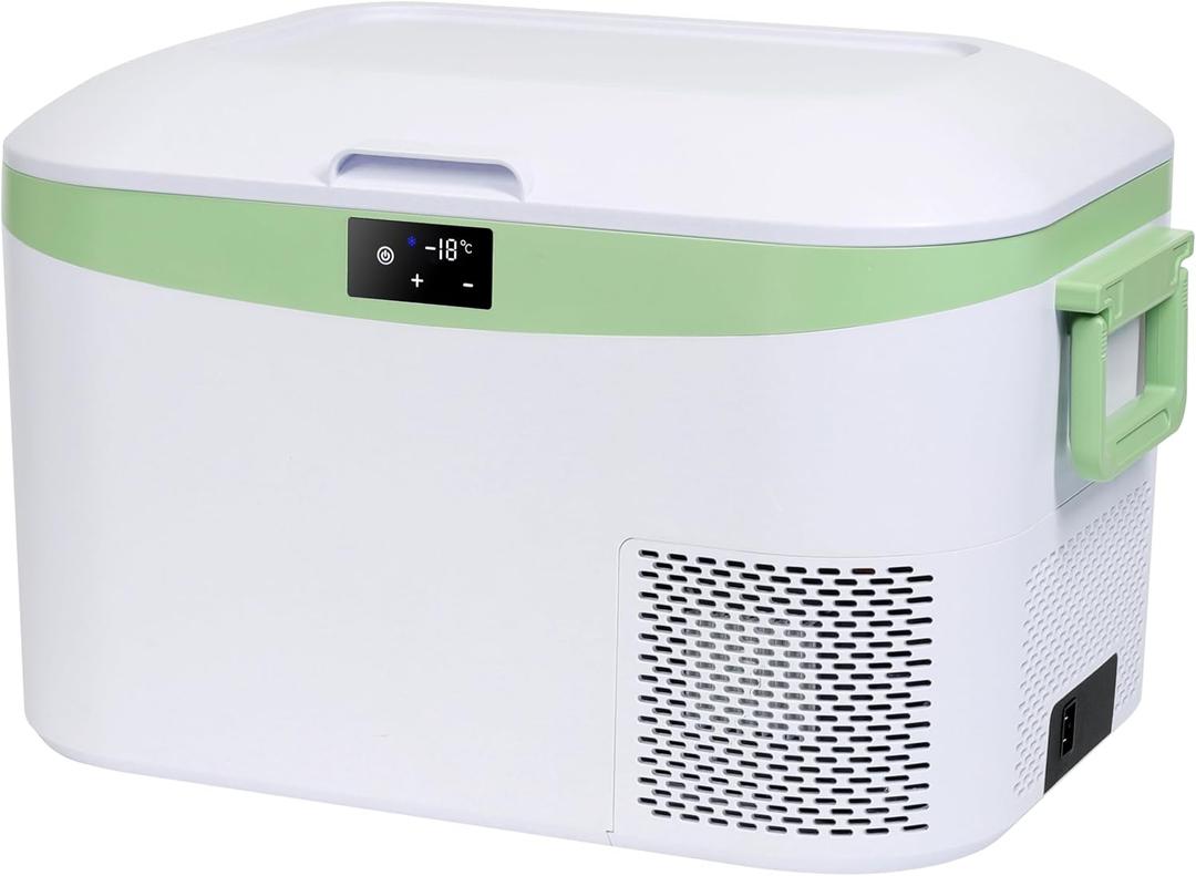 Megiu 12 Volt Refrigerator Portable Car Freezer 13.5 Quart (12.8 Liter) Compressor Cooler 12V/24V DC 110240 Volt AC for Truck Van RV Camper SUV Boat Travel Camping Road Trips Tailgating -18~+15