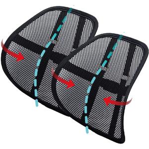 Lumbar Support, Car Lumbar Support with Double Breathable Mesh, Back Lumbar Support for Car and Office Chair (Black 2 Pack)