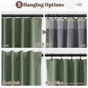 100% Blackout Olive Green Linen Curtains 84 Inch Length for Bedroom Black Out Light Blocking Green Thermal Insulated Room Darkening Soundproof Drapes for Living Room Nursery 2 Panels Set 52x84 7ft