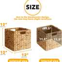 SpaceAid 6 Pack Wicker Basket, Storage Baskets for Organizing, Woven Rattan Basket with Handles for Shelves, Water Hyacinth Large Cube Organizer Storage Bin, 12x12x12 inch, Natural