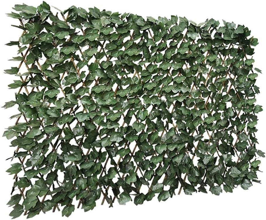 86 York Expandable Fence Privacy Screen for Outdoor Patio Balcony Garden Wall, Faux Ivy Privacy Fence, Artificial Leaf Fencing Panel (Single Sided Leaves) (Dark Green)