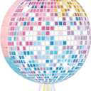 Aoriher Disco Ball Piata Singer Party Decoration Colorful Disco Party Piatas with Stick Blindfold for Birthday New Years Bachelor Music Lover Fans Game Supplies 12.4 x 12.4 x 2.76 Inch