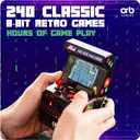 Mini Arcade Machine, 240 Built-in 8-Bit Games, 2.5 Full Colour Screen, 8-Way Joystick, Handheld Retro Games Console Orb Gaming by ThumbsUp!
