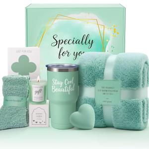 Christmas Spa Gifts for Women  Luxury Relaxation & Self-Care Gift Set  Perfect for Birthdays, Mother's Day, Valentine's Day, Get Well  Ideal for Mom, Wife, Sister, Best Friend, Boss, Her, Grandma (Mint Green)