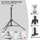 BEIYANG 8.5X10 FT Photo Background Stand with 10X12 FT Black Backdrop Screen, Adjustable Background Holder Support System Kit for Photography Video, Parties Decoration with Carry Bag & Clamps
