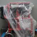 Medline Ultra Lightweight Transport Wheelchair for Adults, Foldable, 19-Inch Seat Width, Red Frame, Black Upholstery