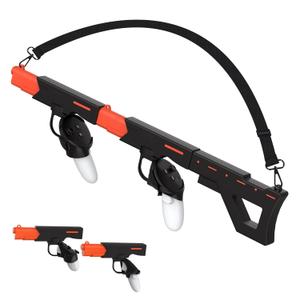 Gunstock for Quest 3S / Quest 3 Gun Stock Suitable for Oculus Meta Quest 3, Rifle-Like or Dual-Pistol Handle Accessories Connect to Touch Controller, Enhance Real Feeling & VR Gaming