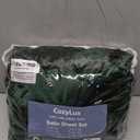 CozyLux Satin Sheets King Size Sheet Set - 4 Piece Silky King Sheets, Luxury Dark Green King Bed Set with Smooth and Soft Microfiber, Includes 1 Fitted Sheet, 1 Flat Sheet and 2 Pillowcases