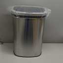 BestOffice | 13 Gallon Trash Can with Lid | Automatic Touchless Garbage Can | Odor Control | Modern Oval Design | Easy to Clean | Stainless Steel | Fits Any Kitchen, Bathroom, Office or Home