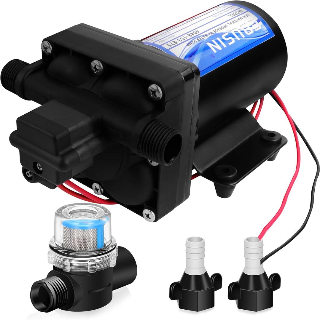 RV Water Pump Replace for 4048-153-E75 12V 4 GPM, 55 PSI, 10 Amps Automatic Demand Diaphragm Pump,Compatible with RV Caravan Marine Yacht