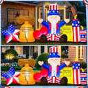 8FT Patriotic Independence Day 4th of July Inflatables Outdoor Decoration, Inflatable Uncle Sam Comboine, Built in LED Lights Blow up Fourth of July Decor for Holiday Party Garden Yard Lawn