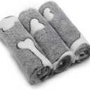 1 Pack 3 Puppy Blankets Super Soft Warm Sleep Mat Grey Cute Print Blanket Fluffy Fleece Pet Blanket Flannel Throw Dog Blankets for Small Dogs Puppy Dogs Fluffy Cats,Bone-Small(23"x15")