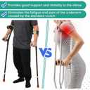 Geiserailie 2 Pcs Forearm Crutches for Adults, Folding Forearm Crutches Lightweight and Adjustable with Rubber Grips for Comfortable Grip, Aluminum Cane with Cuffs for Walking, Black
