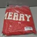 FASHGL Christmas Sequins Sweatshirts Women Merry Glitter Patch Crewneck Sweater Xmas Long Sleeve Pullover Top (Red, S)