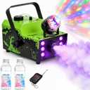 LANGXUN 1000W Halloween Fog Machine, Disco Ball & Ghost Sound& 2 Fog Fluid
