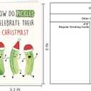 2 x Funny Pickle Pun Christmas Card, Humorous Merry Christmas Card for Brother Sister Bestie Friends Family Friend, Joke Pickle Relish the Moment Xmas Holiday Cards (#10)