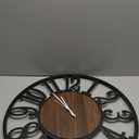 Maxstar Large Round Wall Clock for Living Room Decor Battery Operated Non Ticking Black Metal Wood Clocks for Home Living Room Garden Farmhouse Office Kitchen Decoration -24 inch (Black-arabic Numerals)