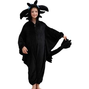 Unisex Children Animal Onesie Pajamas, Kids Flannel Halloween Costume Christmas Pajamas For Girls and Boys 4-13Y (8-9 Years, Dark)